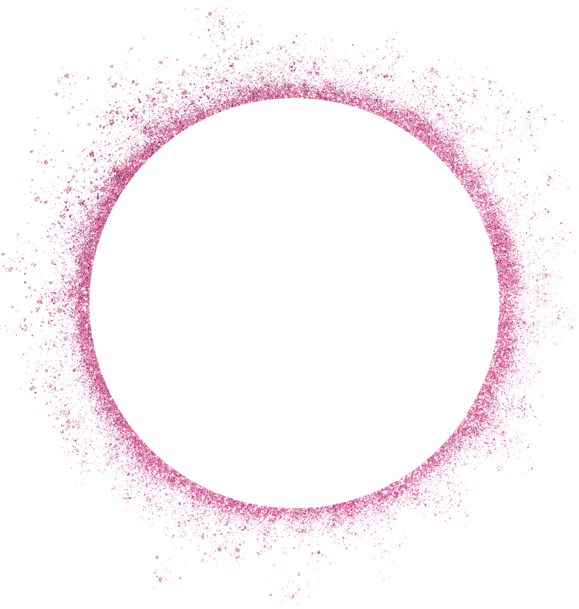 circle pink glitter decoration element